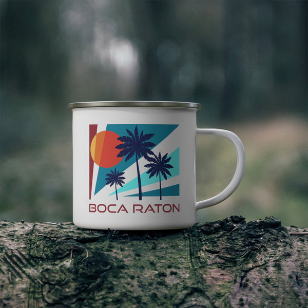 Boca Raton, Florida Camp Mug - Retro Enamel Campfire Boca Raton Mug