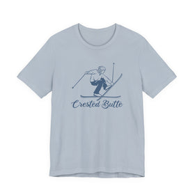 Buy light-blue Crested Butte, Colorado T Shirt - Vintage Ski Graphic Tee