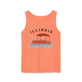 Illinois Tank Top Unisex - Pontoon Boat - Comfort Colors - 100% Cotton
