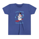 Lake Tahoe, California Youth Skiing Snowman Tee - Kids Lake Tahoe T Shirt-3