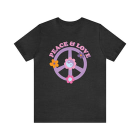 Peace and Love Tee - Unisex Jersey Fun Boho T-shirt