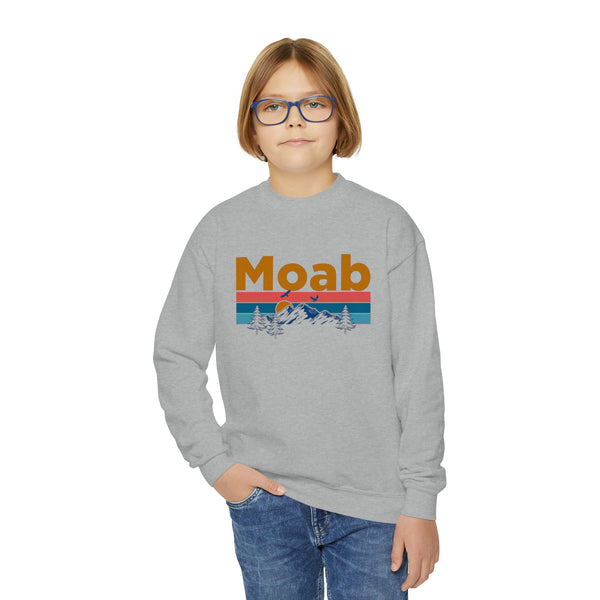 Moab, Utah Youth Sweatshirt - Unisex Kid's Moab Crewneck Sweatshirt