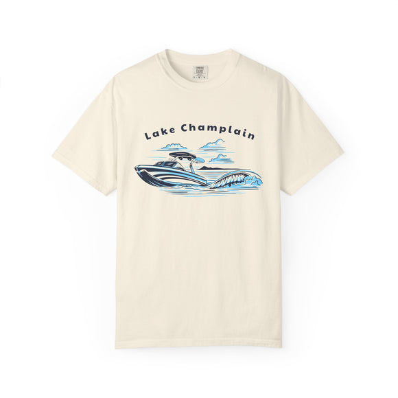 Lake Champlain T Shirt, Comfort Colors Cotton 100% Cotton Wakeboard Boat Tee