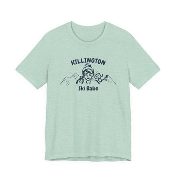 Buy heather-prism-mint Killington, Vermont Ski Babe T‑Shirt - Retro Skiing Graphic Tee