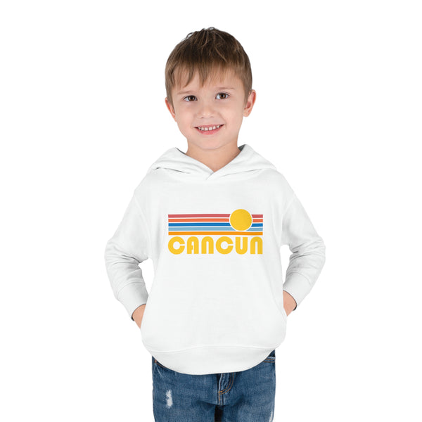 Cancun, Mexico Toddler Hoodie - Retro Sunrise Unisex Cancun Toddler Sweatshirt