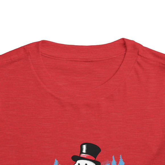 Vermont Toddler Skiing Snowman Graphic Tee - Kids Vermont Shirt