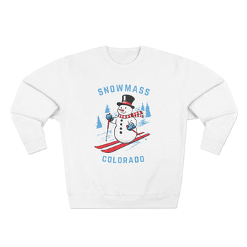 Premium Snowmass, Colorado Skiing Snowman Sweatshirt
