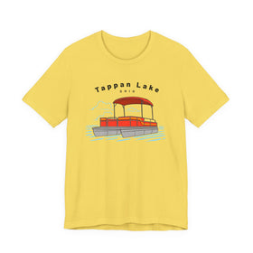 Buy maize-yellow Tappan Lake, Ohio T Shirt - Pontoon Boat Tee
