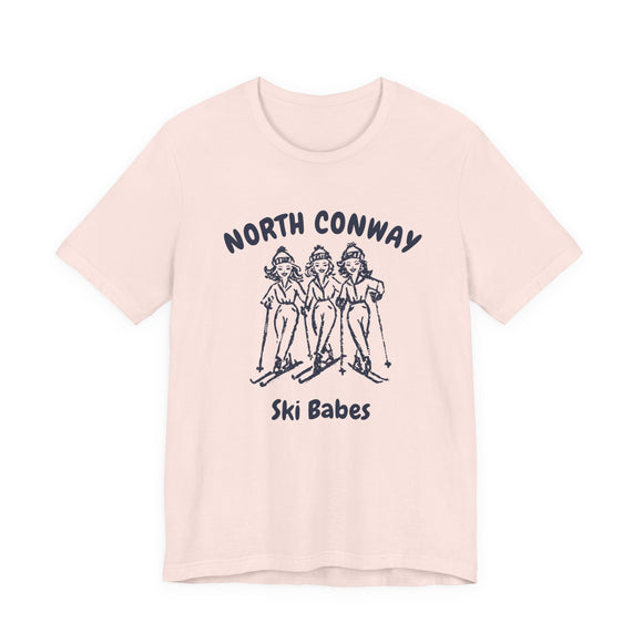 North Conway, New Hampshire Ski Babes T‑Shirt — Retro Skiing Graphic Tee