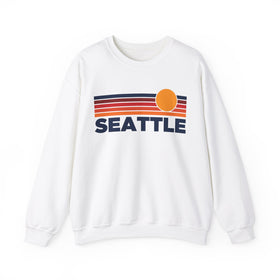 Seattle, Washington Sweatshirt Retro Sun Unisex - Seattle Vintage Inspired Warm Pullover Jumper