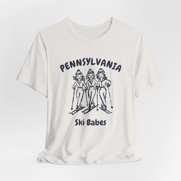 Pennsylvania Ski Babes T‑Shirt — Retro Skiing Graphic Tee