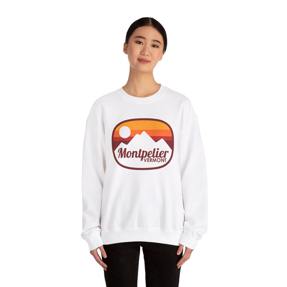 Montpelier, Vermont Sweatshirt - Unisex Retro Ombre Crewneck Montpelier Sweatshirt