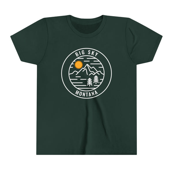 Big Sky, Montana Youth Shirt - Retro Mountain Big Sky Kid's T-Shirt