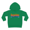 Boulder Toddler Hoodie - Retro Mountain Sun Unisex Boulder Toddler Sweatshirt