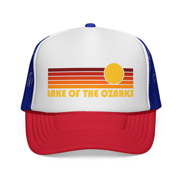 Lake of the Ozarks, Missouri Retro Sun Trucker Hat - Vintage Style Lake of the Ozarks Cap