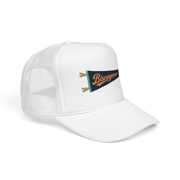 Biscayne National Park Pennant Trucker Hat — Vintage Foam Mesh Cap