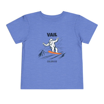 Buy heather-columbia-blue Vail, Colorado Yeti Snowboard Toddler Tee
