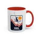 Vail, Colorado Retro Snow Skiing Mountain 11 oz Mug, Ski Lodge Decor Coffee Cup, Mountain Lover Gift, Retro Skiing Mug-1