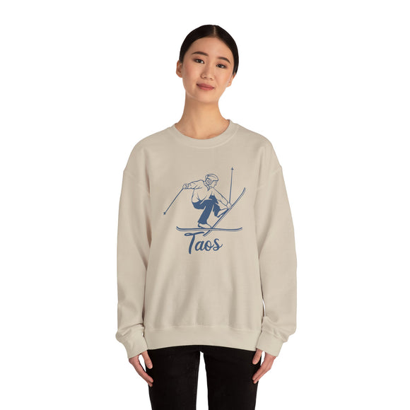 Taos, New Mexico Sweatshirt - Vintage Skiing Graphic Crewneck