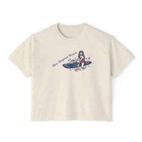 New Smyrna Beach, Florida Surfer Girl Tee | 100% Cotton Women's Boxy Tee