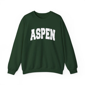 Buy forest-green Aspen, Colorado Sweatshirt - Unisex Graphic Crewneck
