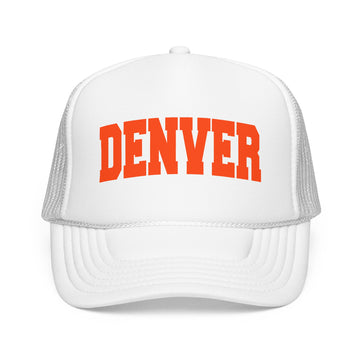 Buy white Denver Foam Trucker Hat – Retro Patch Lettering Mesh Cap