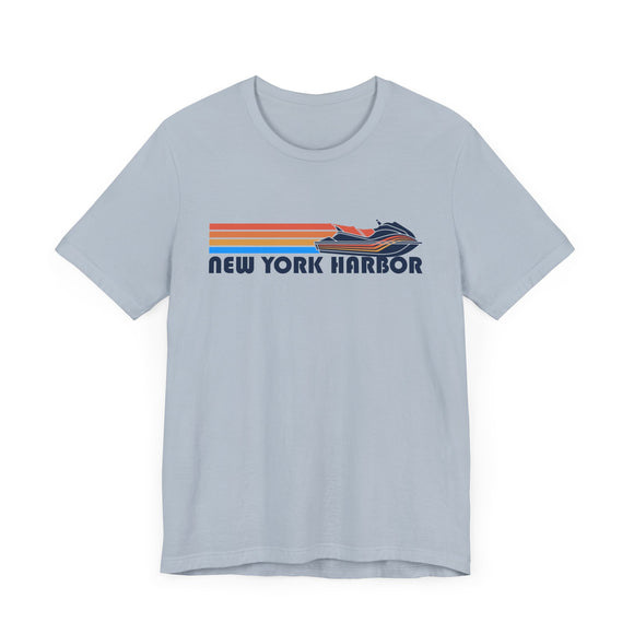 New York Harbor T Shirt - Retro Jetski PWC Graphic New York Harbor Tee