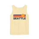 Seattle, Washington Retro Sunstripe Tank Top | Comfort Colors - 100% Cotton-3