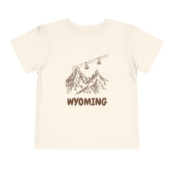 Wyoming Toddler T-Shirt — Vintage Gondola Ski Mountain Tee