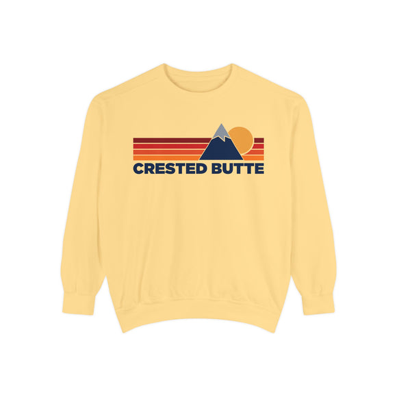 Crested Butte, Colorado Mountain Stripes Sweatshirt | Comfort Colors - 100% Cotton