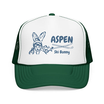 Buy kelly-white-kelly Aspen, Colorado Ski Bunny Trucker Hat