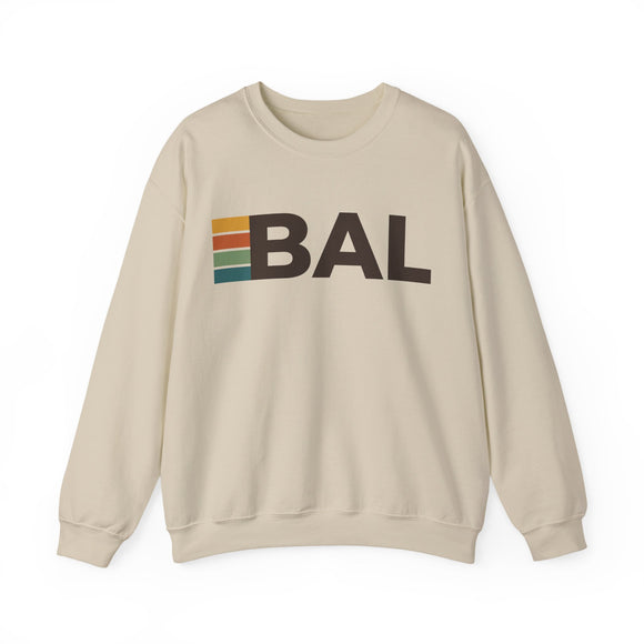 Baltimore, Maryland BAL Retro Stripe Sweatshirt