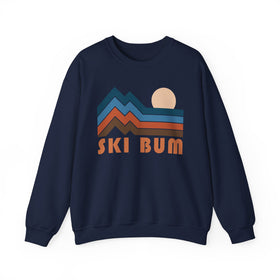 Buy navy Ski Bum Sweatshirt Retro Mountains, Ski Bum Unisex Graphic Crewneck