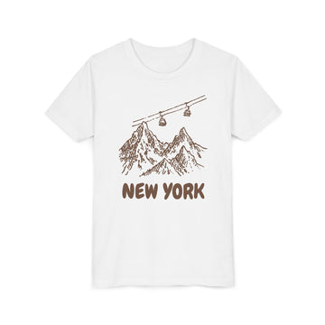 New York Youth T-Shirt — Vintage Gondola Ski Mountain Tee - 0