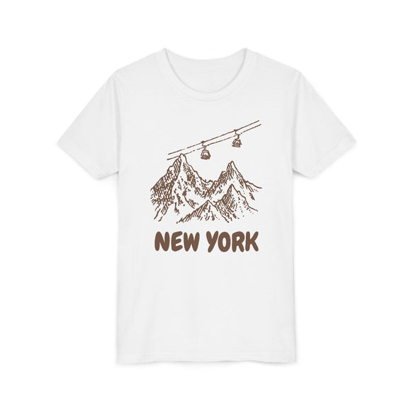 New York Youth T-Shirt — Vintage Gondola Ski Mountain Tee