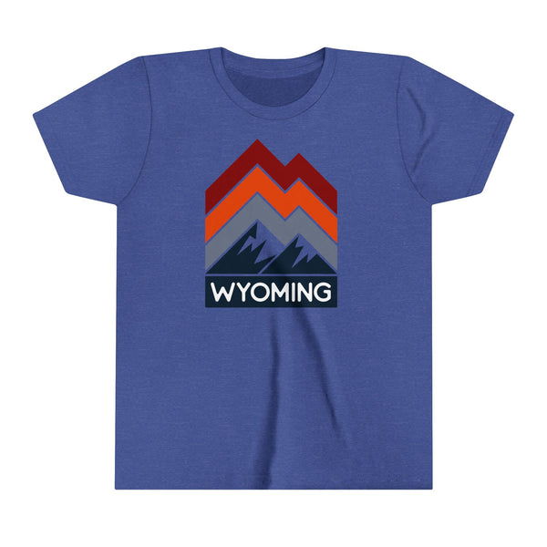 Wyoming Youth Shirt - Retro Mountain Wyoming Kid's T-Shirt