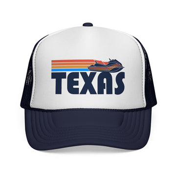 Buy dark-navy Texas Retro PWC Boating Trucker Hat - Vintage Style Texas Cap