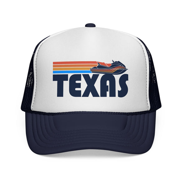 Texas Retro PWC Boating Trucker Hat - Vintage Style Texas Cap