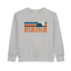 Alaska Toddler Sweatshirt - Retro Mountain Alaska Toddler Crewneck Sweatshirt
