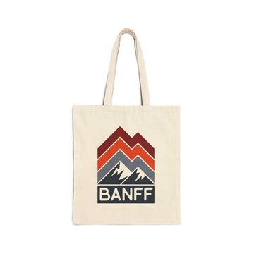 Banff, Canada Cotton Canvas Banff Tote Bag - Chevron Peaks