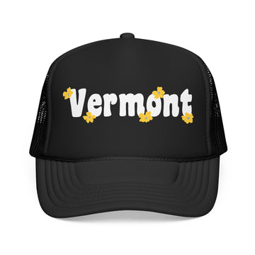 Vermont Foam Trucker Hat — Retro Daisy Logo Mesh Cap - 0