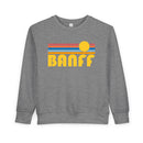 Banff, Canada Toddler Sweatshirt - Retro Sun Banff Toddler Crewneck Sweatshirt-1