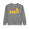Banff, Canada Toddler Sweatshirt - Retro Sun Banff Toddler Crewneck Sweatshirt