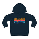 Boulder Toddler Hoodie - Retro Mountain Sun Unisex Boulder Toddler Sweatshirt-1