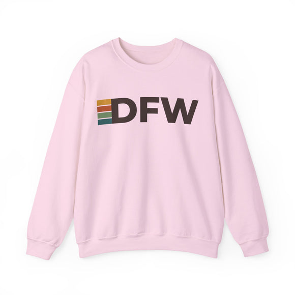Dallas, Texas DFW Retro Stripe Sweatshirt