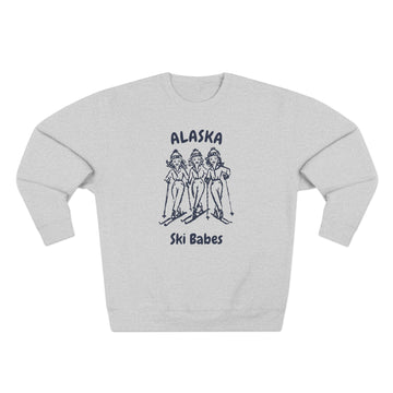 Buy heather-grey Premium Alaska Ski Babes Sweatshirt