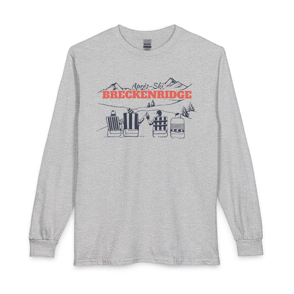 Breckenridge, Colorado Après-ski Long Sleeve Shirt - Mountain Retro Skiing