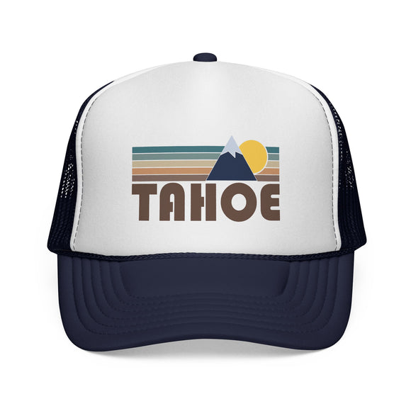 Tahoe, California Retro Mountains Trucker Hat - Vintage Style Tahoe Cap