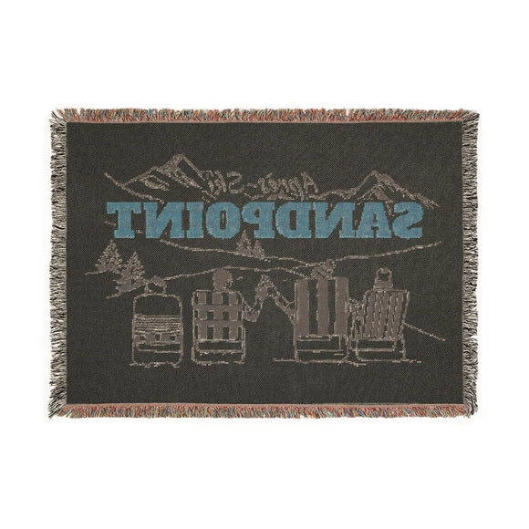 Sandpoint, Idaho Ski Town Throw Blanket | Mountain Woven Blanket