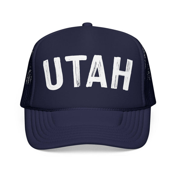 Kids Utah Trucker Hat - Youth Snapback Cap on white background